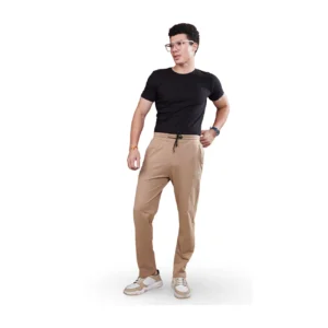 Liequest Premium Cotton Looper Solid Beige Track Pant (LQ-135)