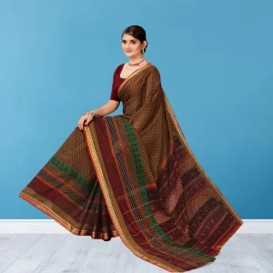 Rudraksh Mulberry Muslin Cotton Printed Saree (8307)