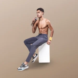 Liequest Premium Sporty 4 way Lycra Solid Grey Track Pant (LQ-139)