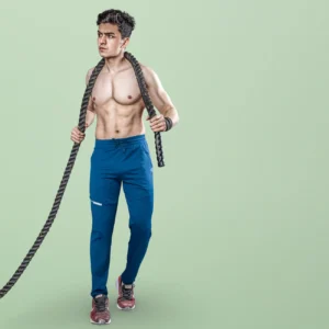 Premium Sporty 4 way Lycra Solid Airforce Blue  Track Pant (LQ-119)